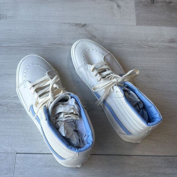 Vans SK8-Hi logo-patch sneakers white/blue size 9.5 New Without Box - Picture 4 of 7